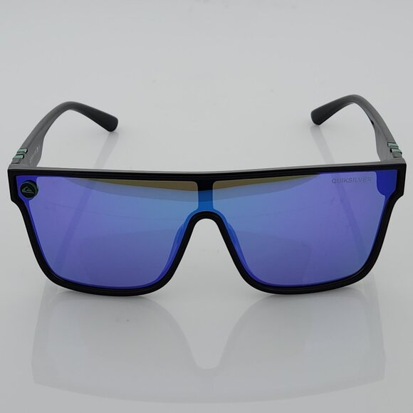 Quiksilver Shield Sunglasses Black Frame Flash Blue-Purple Mirror Lens NEW - Picture 5 of 12
